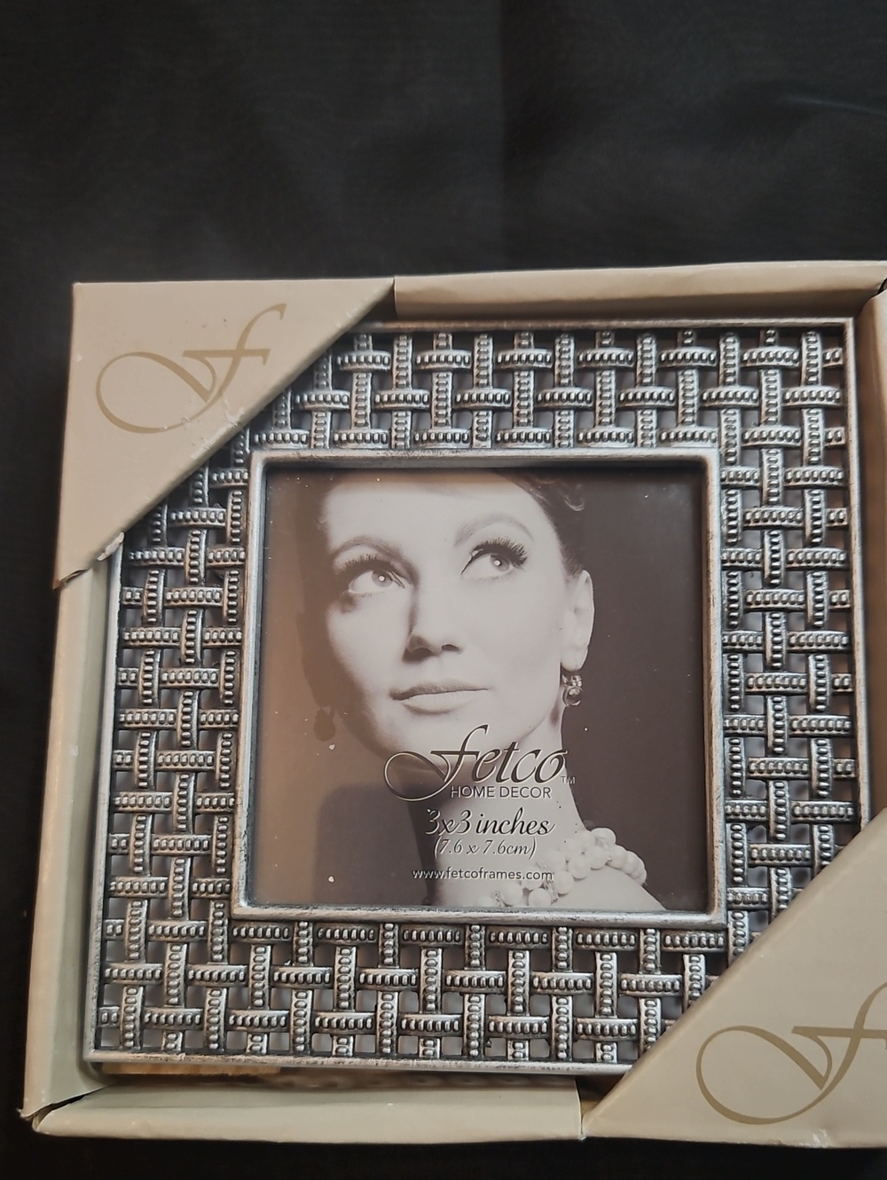Fetco Silver Woven Metal Photo Frame 3x3